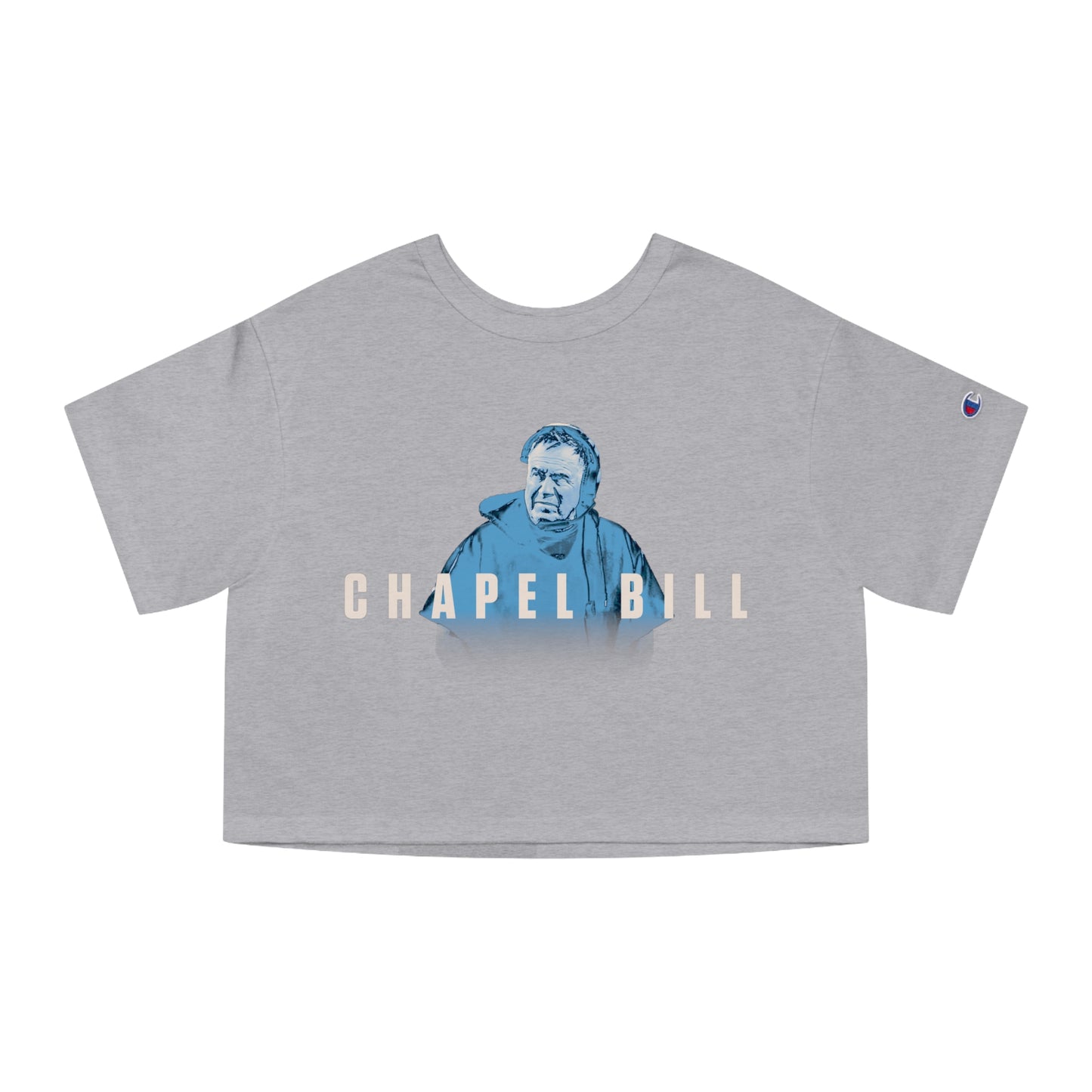 Cutoff Coach Belichick "Chapel Bill" Champion Women's Heritage Cropped T-Shirt