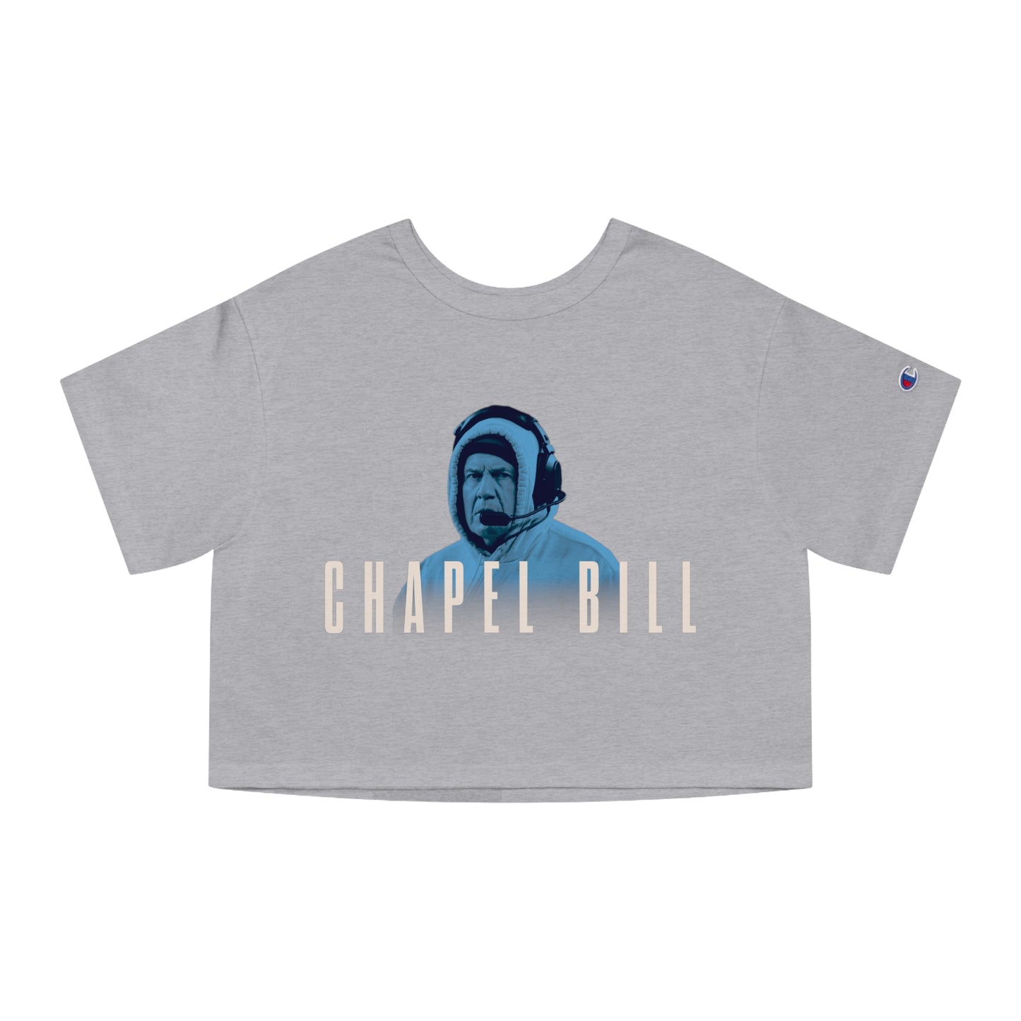 Coach Bill Belichick "Chapel Bill" Champion Women's Heritage Cropped T-Shirt