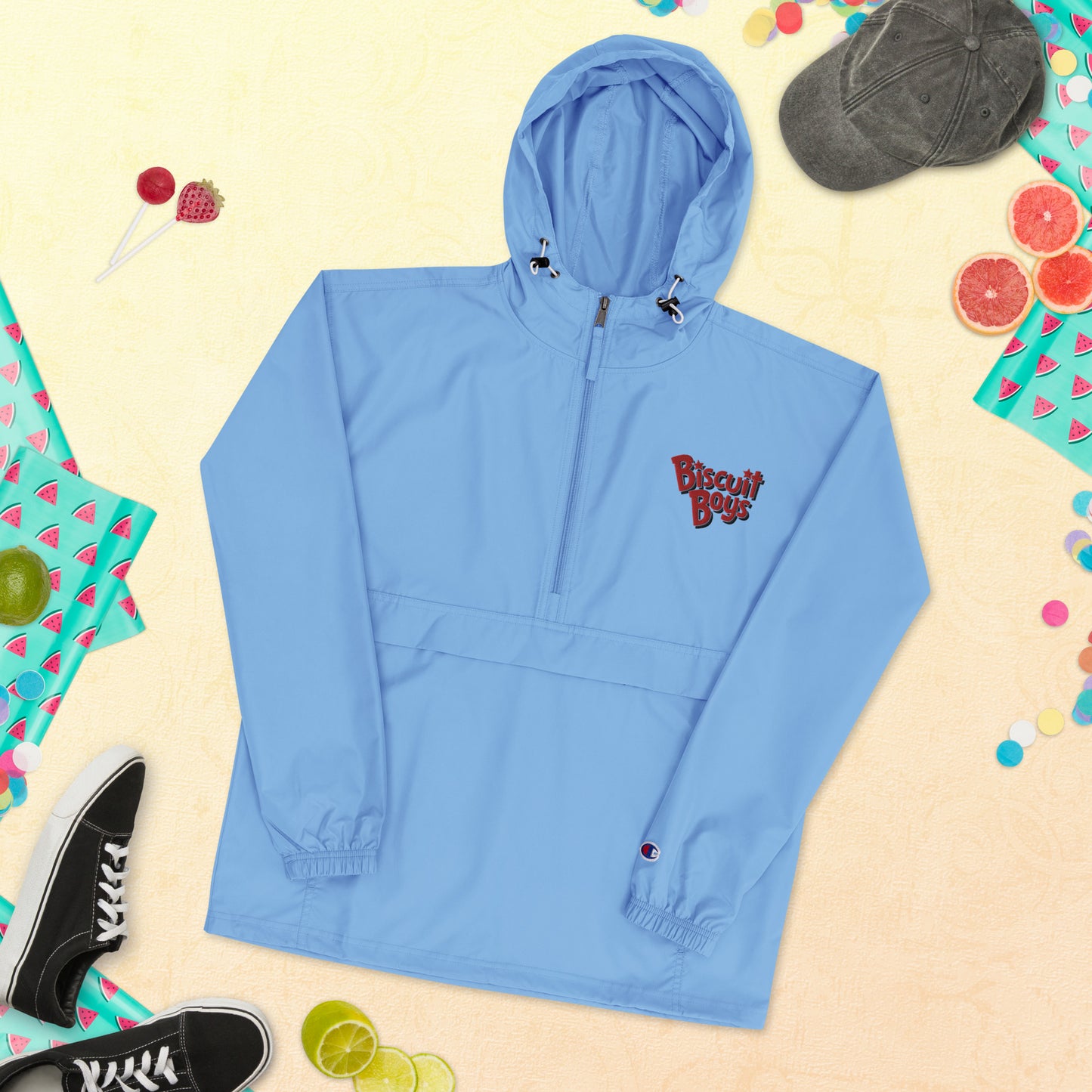 "Biscuit Boys" Carolina Basketball Embroidered Champion Packable Jacket