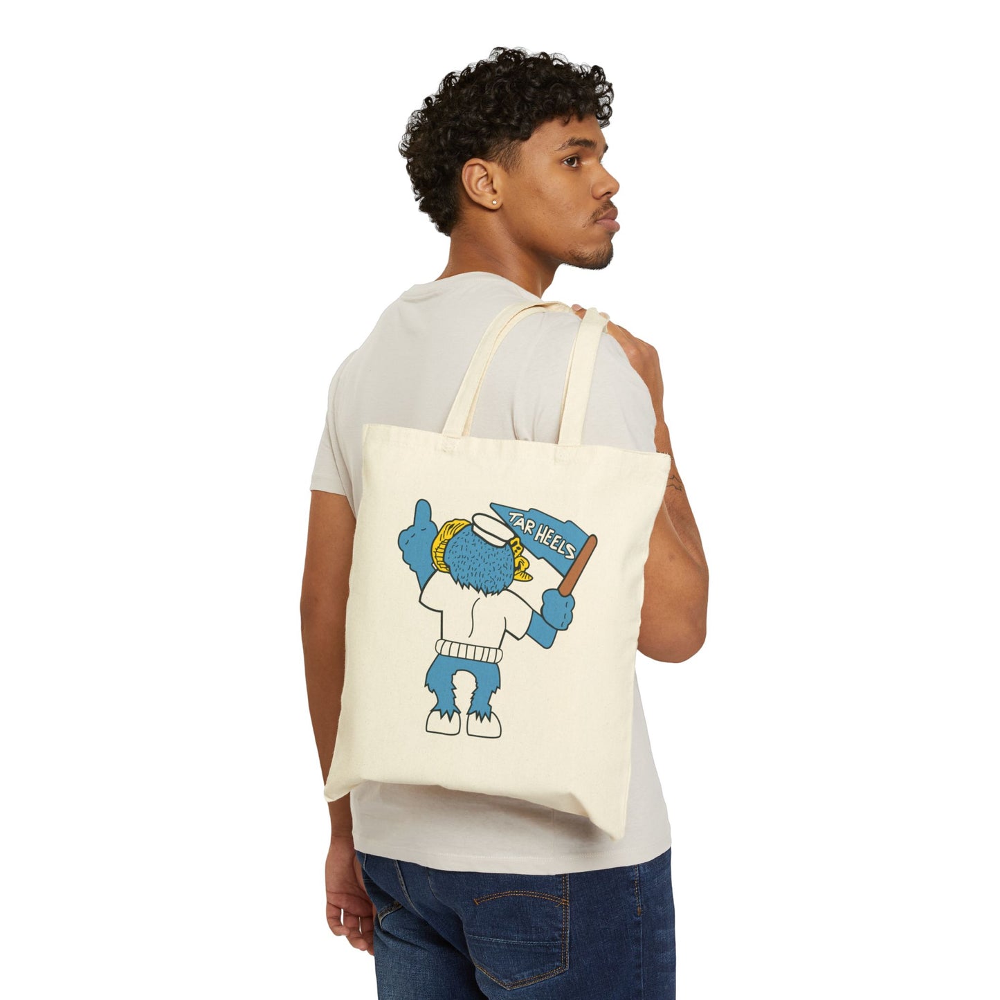 Carolina Tar Heels Vintage Ramses Cotton Canvas Tote Bag