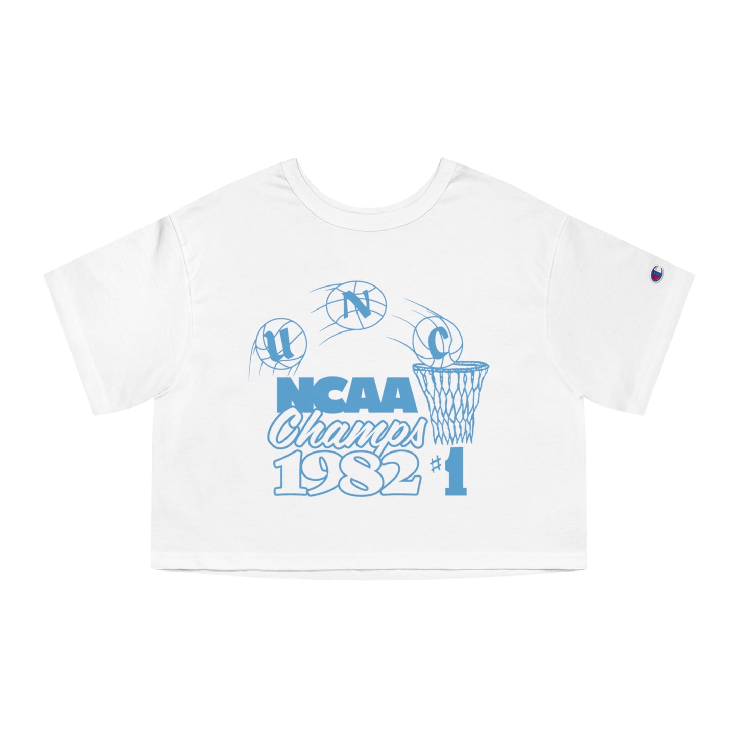 Retro Carolina Basketball 1982 Championship Champion Women's Heritage Cropped T-Shirt