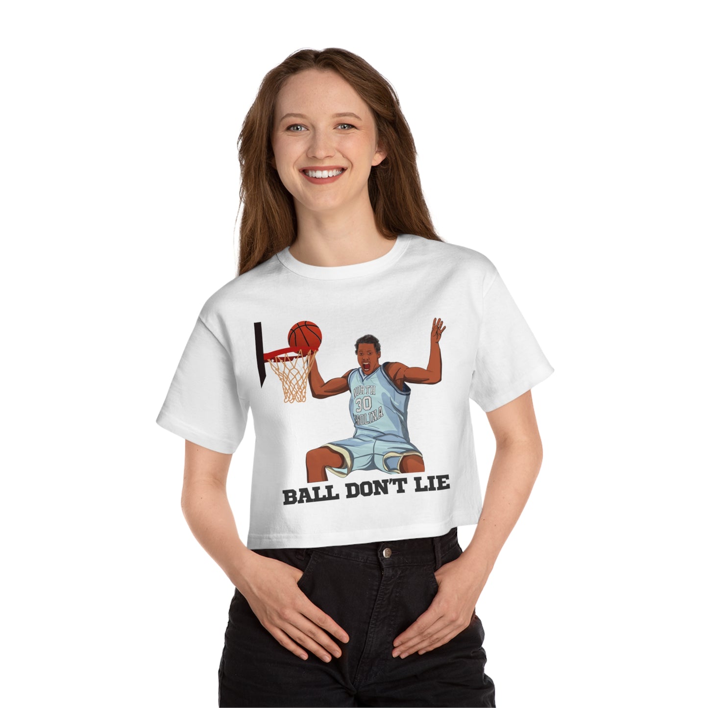 "Ball Don't Lie" Rasheed Wallace UNC Champion Women's Heritage Cropped T-Shirt