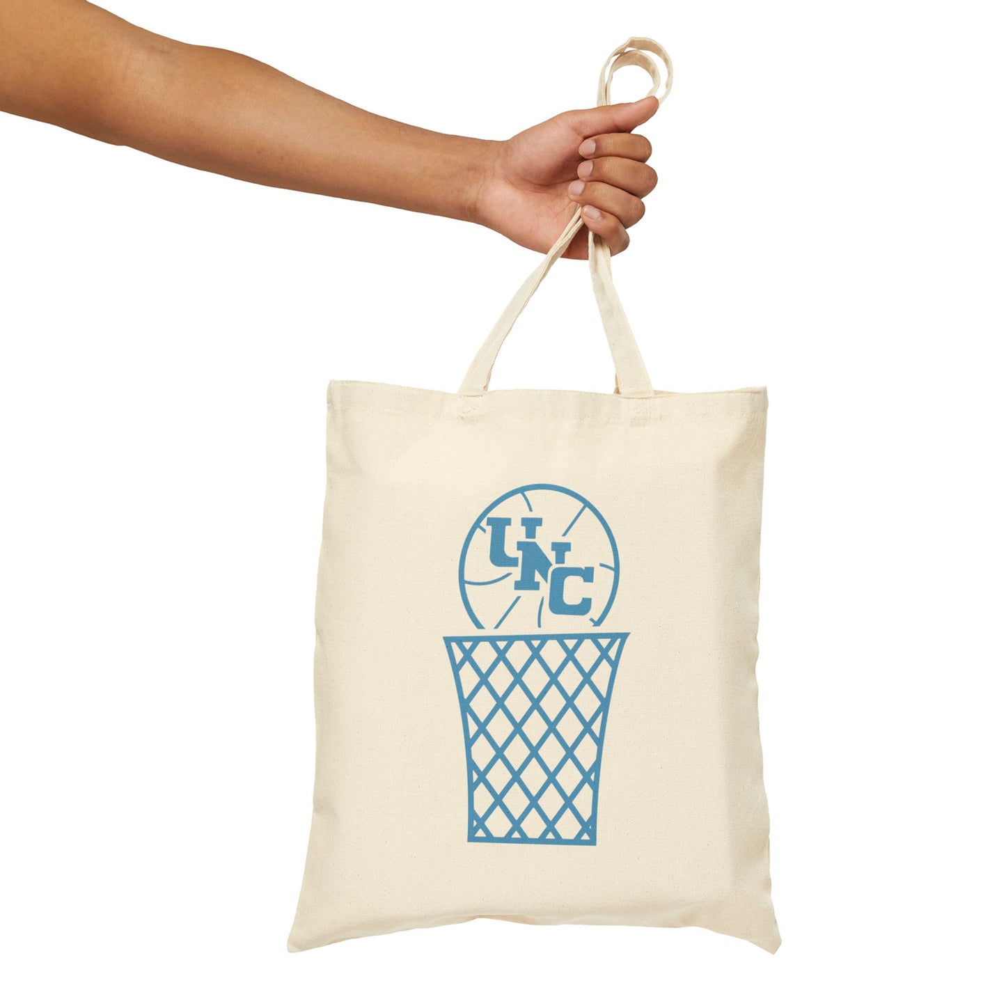 UNC Carolina Tar Heels Basketball Cotton Canvas Tote Bag