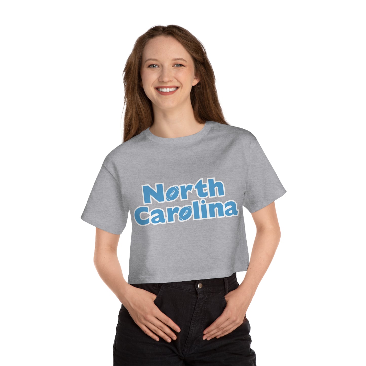 North Carolina UNC Football Vintage Champion Women's Heritage Cropped T-Shirt