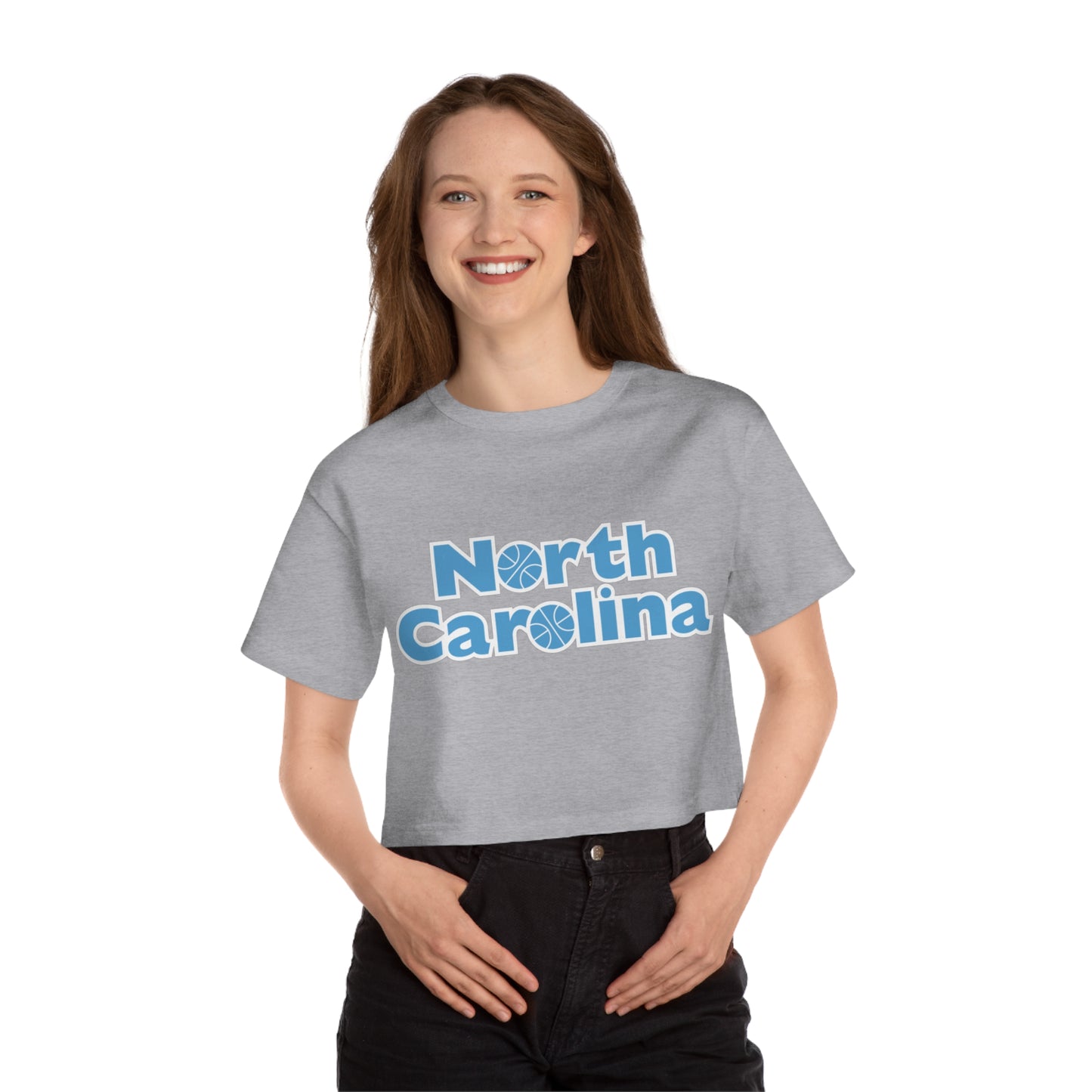 North Carolina UNC Basketball Vintage Champion Women's Heritage Cropped T-Shirt