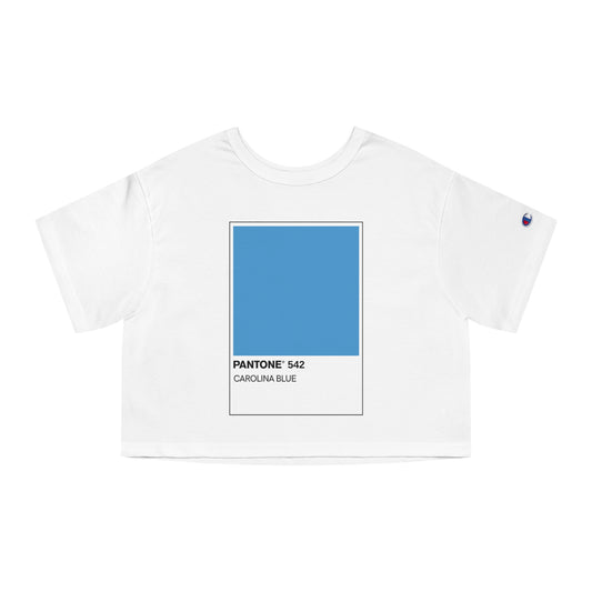 Pantone Carolina Blue Champion Women's Heritage Cropped T-Shirt