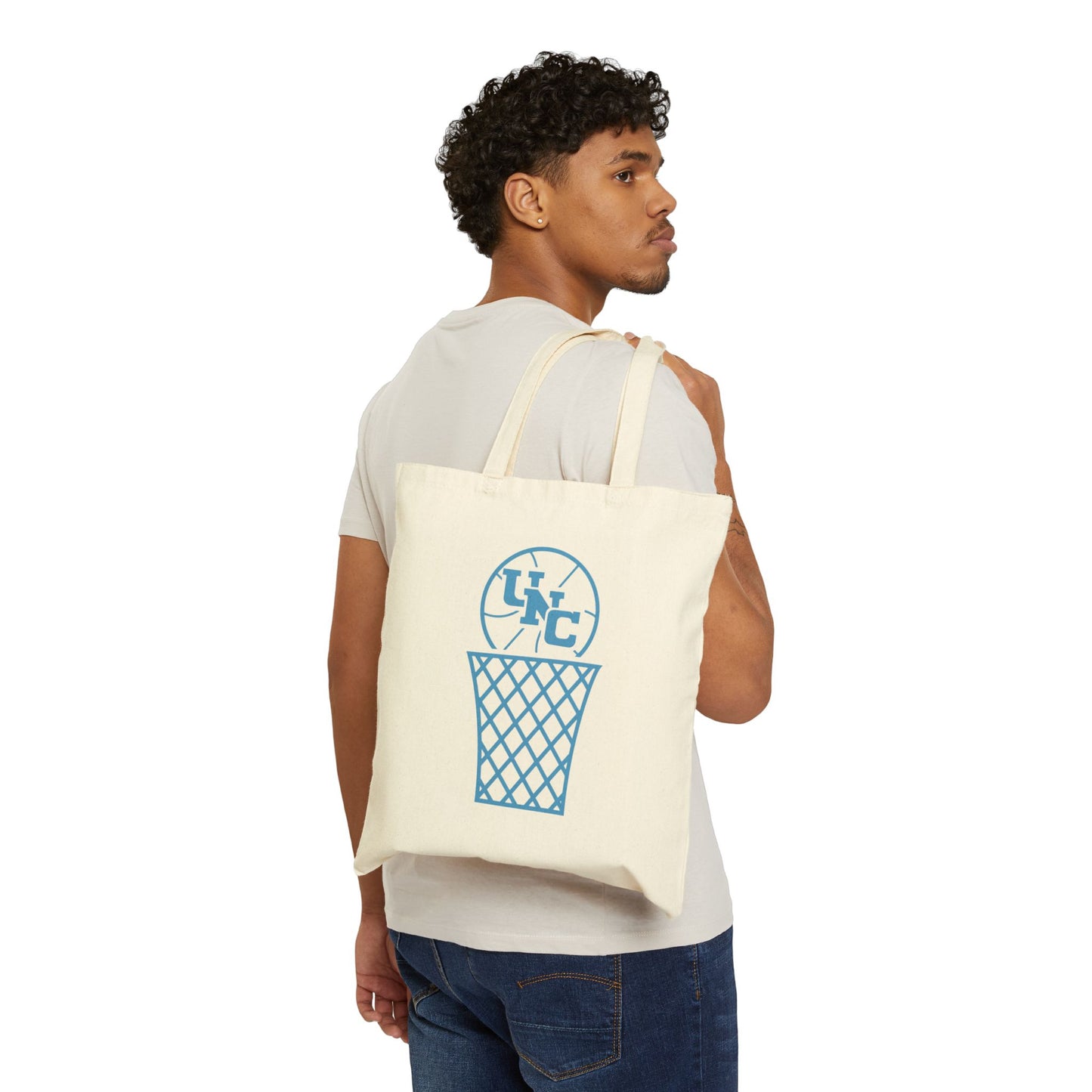 UNC Carolina Tar Heels Basketball Cotton Canvas Tote Bag