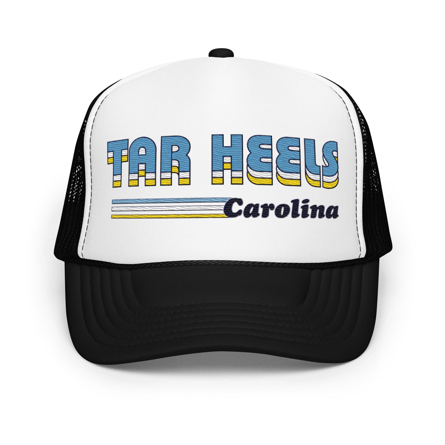 70's Retro  Embroidered Tar Heels Foam Trucker Hat