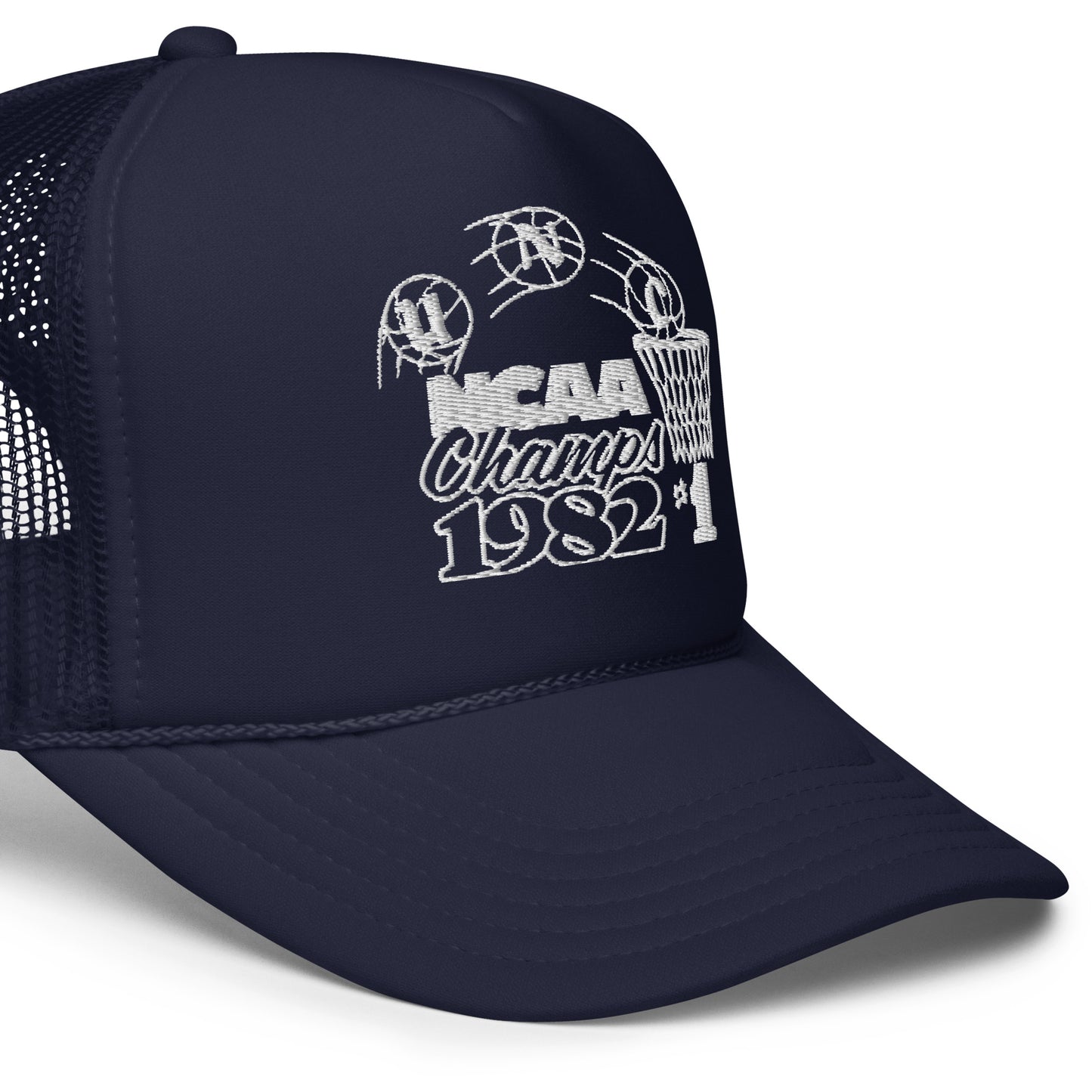 Retro UNC Basketball 1982 NCAA Championship Embroidered Trucker Hat